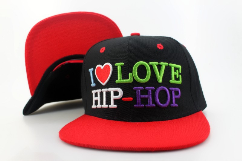 I Love HIP-HOP Black Snapback Hat QH